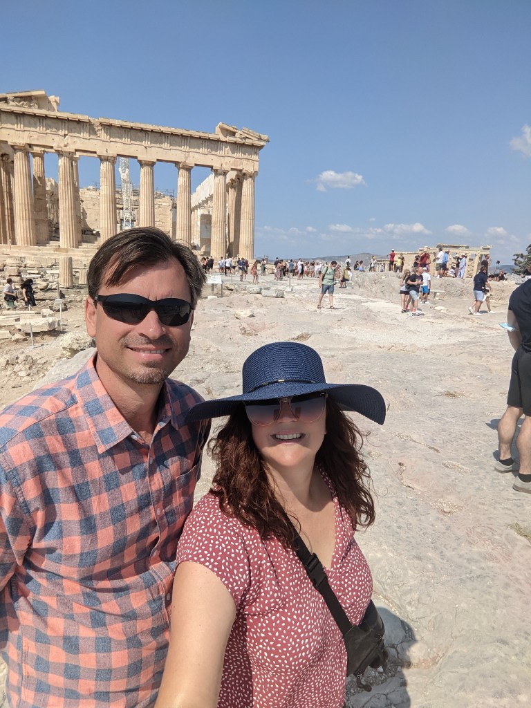 Kay (author) and husband at Acropolis in Athens